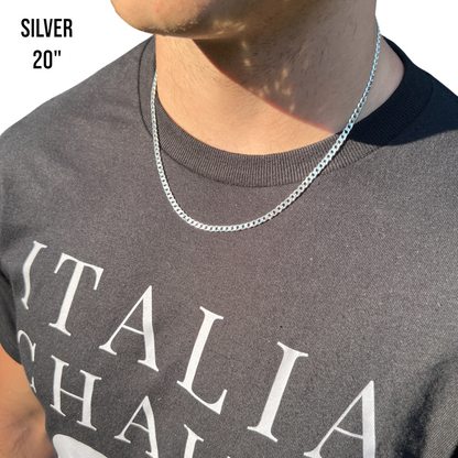 925 Sterling Silver 4mm Curb Chain Necklace