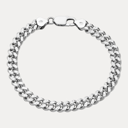 925 Sterling Silver 7mm Diamond Cut Miami Cuban Bracelet