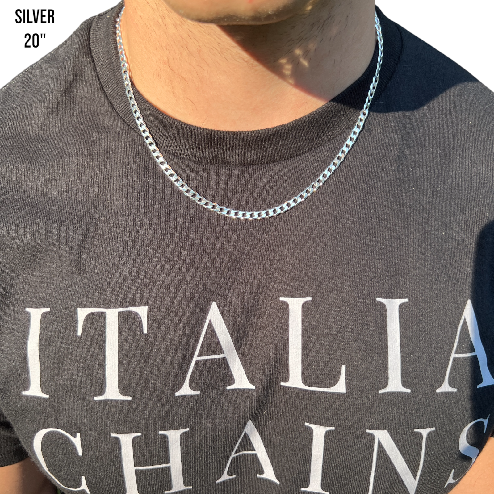 925 Sterling Silver 5mm Curb Chain Necklace