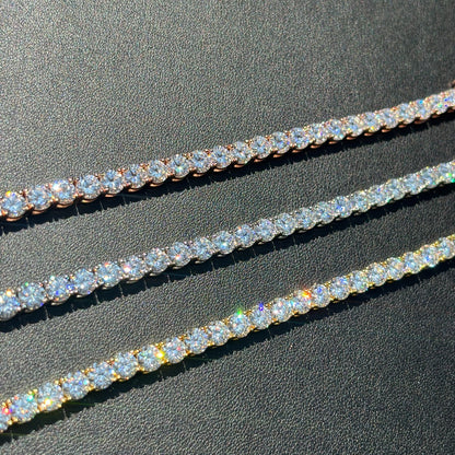 925 Sterling Silver 5mm Tennis Bracelet - CZ Or Moissanite