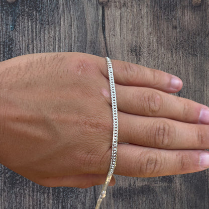 925 Sterling Silver 3.5mm Double Curb Chain Necklace