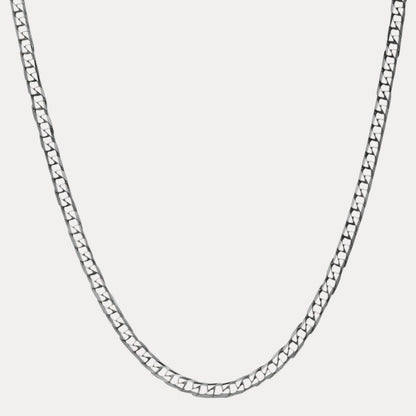 925 Sterling Silver 6mm Square Curb Chain Necklace