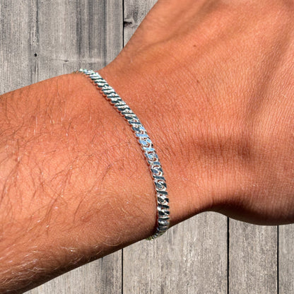 925 Sterling Silver 3.5mm Dollar Link Bracelet