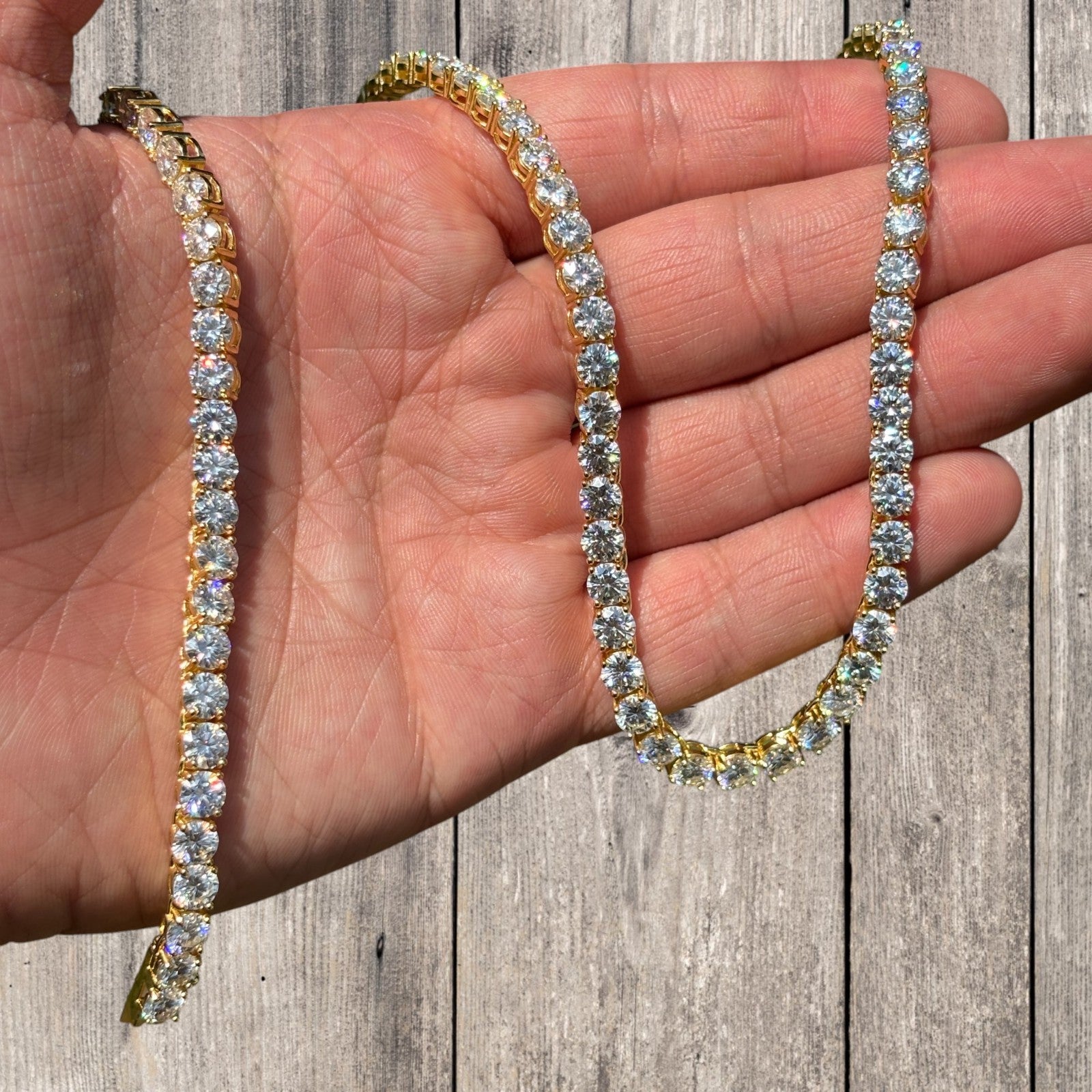 925 Sterling Silver 5mm Tennis Chain Necklace - CZ Or Moissanite