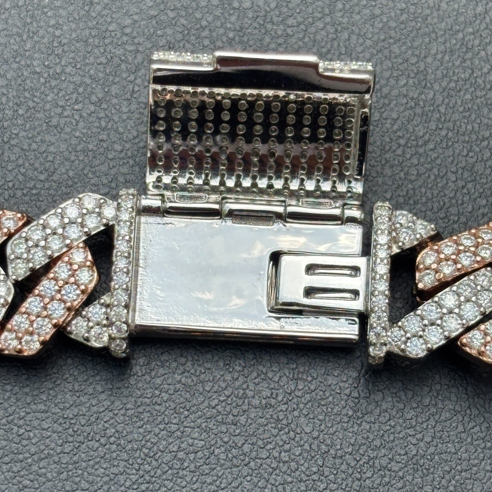 925 Sterling Silver 12mm Moissanite Cuban Prong Bracelet