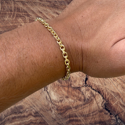 925 Sterling Silver 4mm Anchor Cable Bracelet