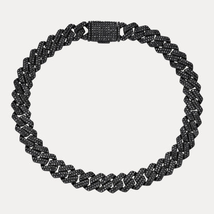 925 Sterling Silver 8mm Moissanite Cuban Prong Bracelet