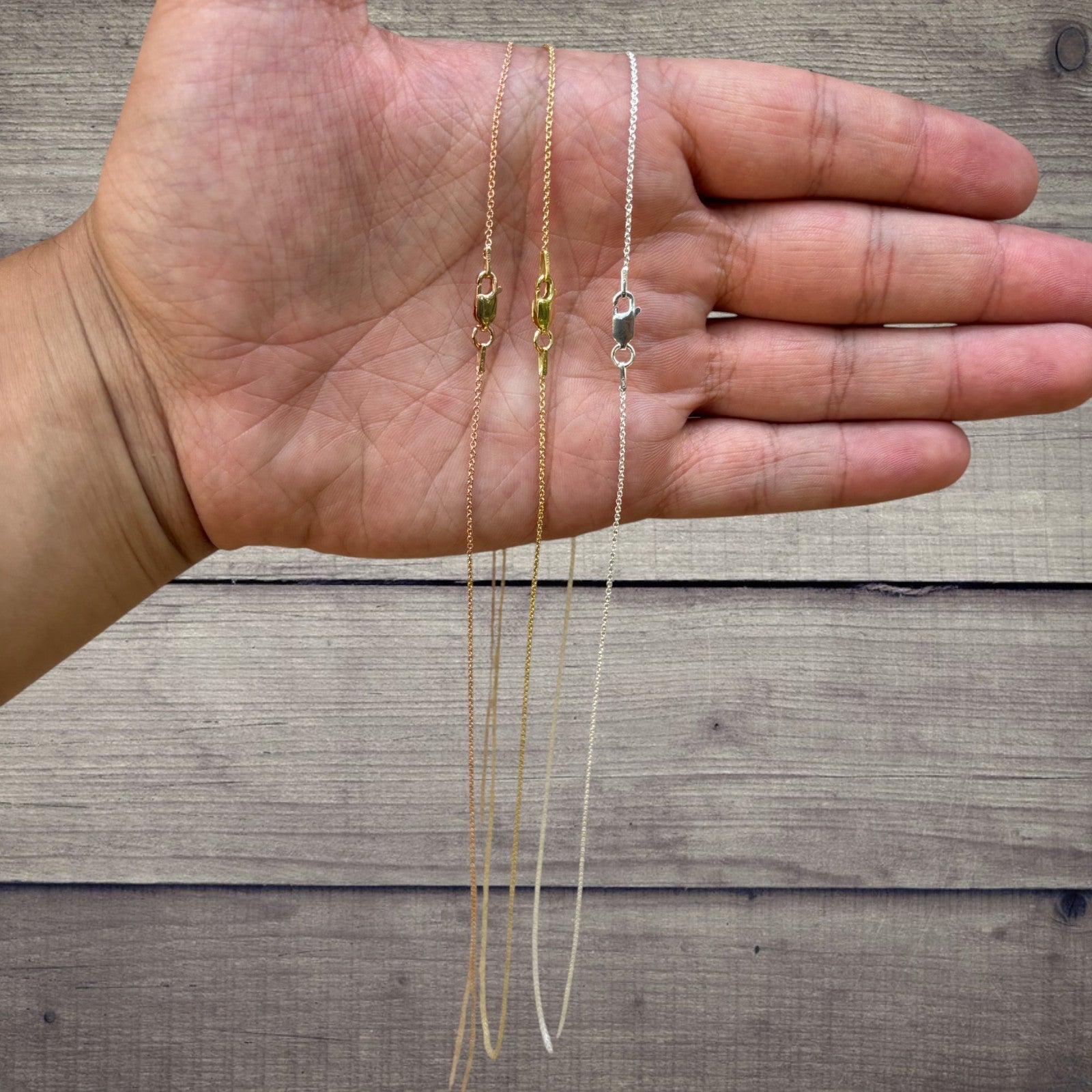 925 Sterling Silver 1mm Cable Chain Necklace