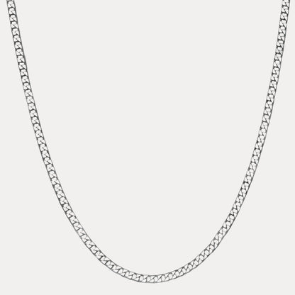 925 Sterling Silver 4mm Square Curb Chain Necklace