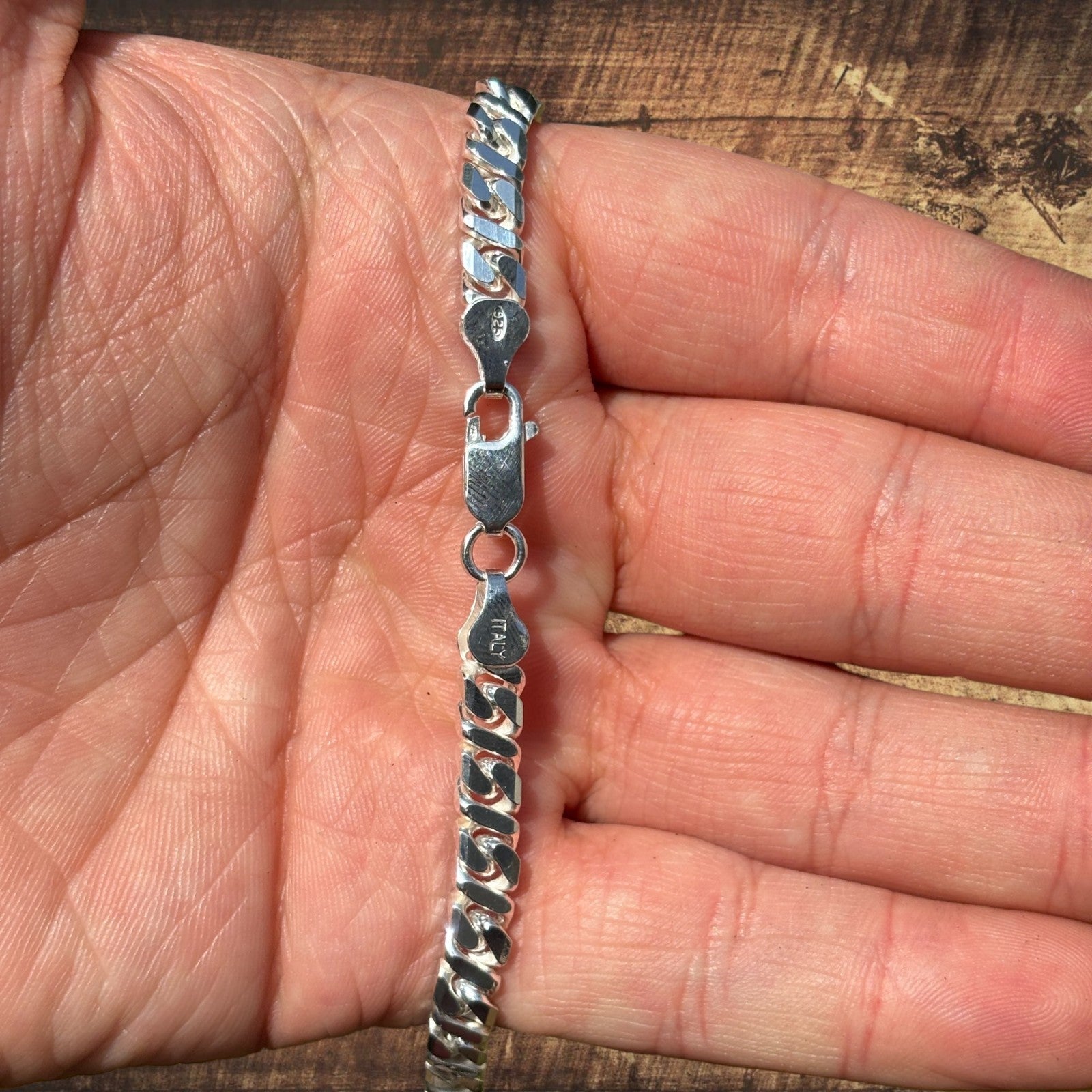 925 Sterling Silver 6mm Dollar Chain Necklace