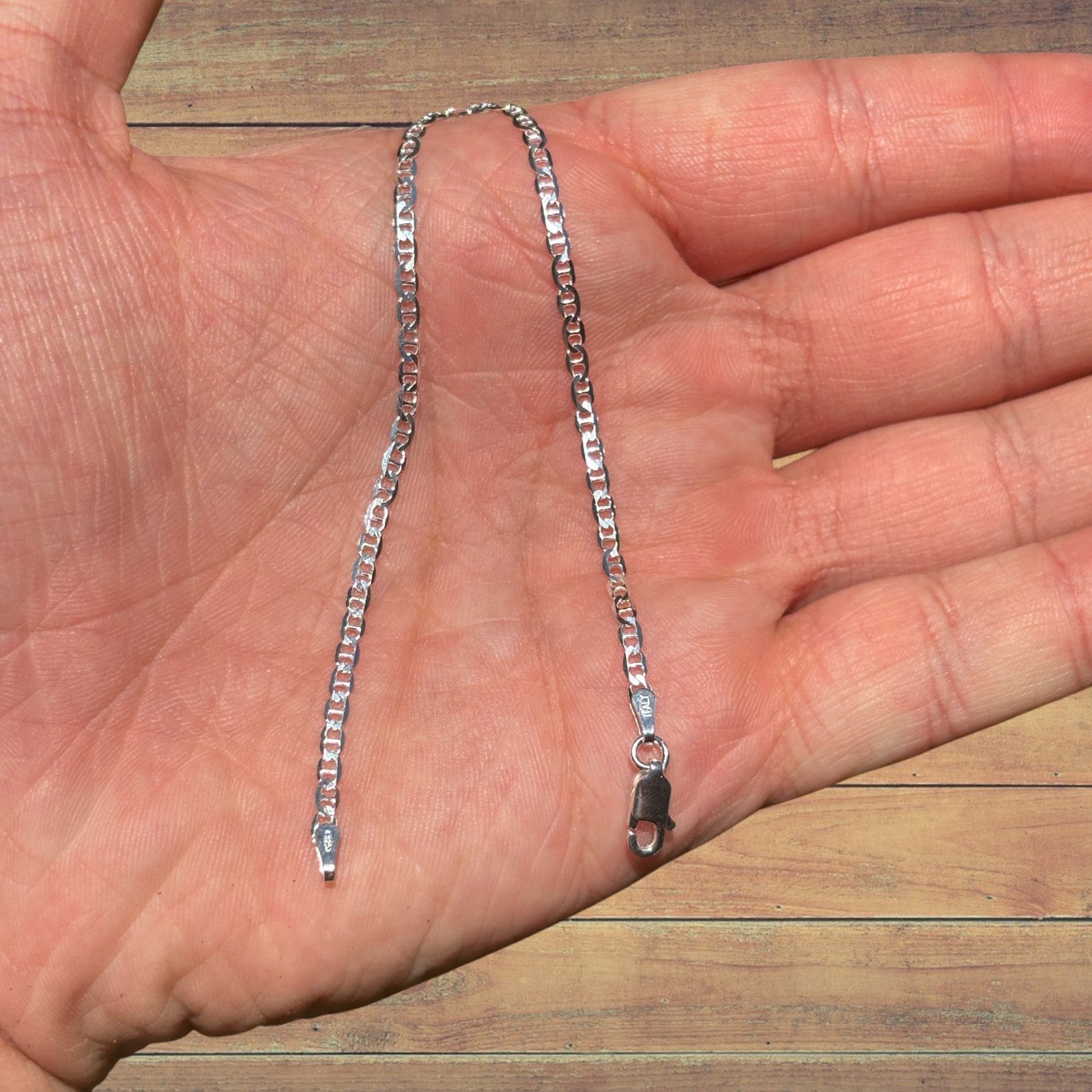925 Sterling Silver 2.5mm Mariner Bracelet