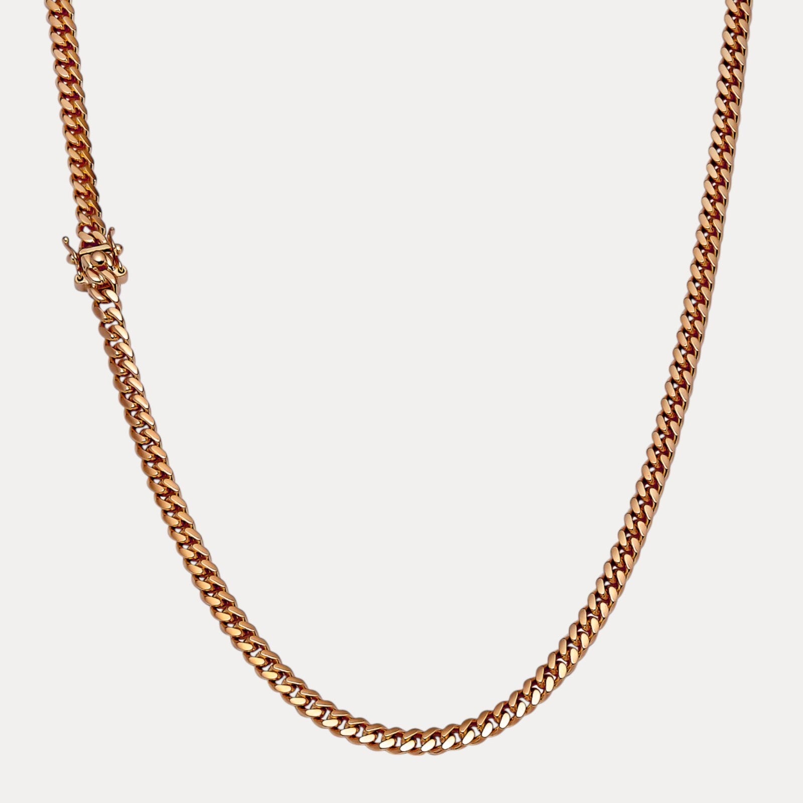 925 Sterling Silver 5mm Miami Cuban W. Box Clasp Chain Necklace