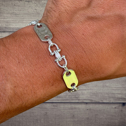 925 Sterling Silver 10mm Custom Ferragamo Link Bracelet