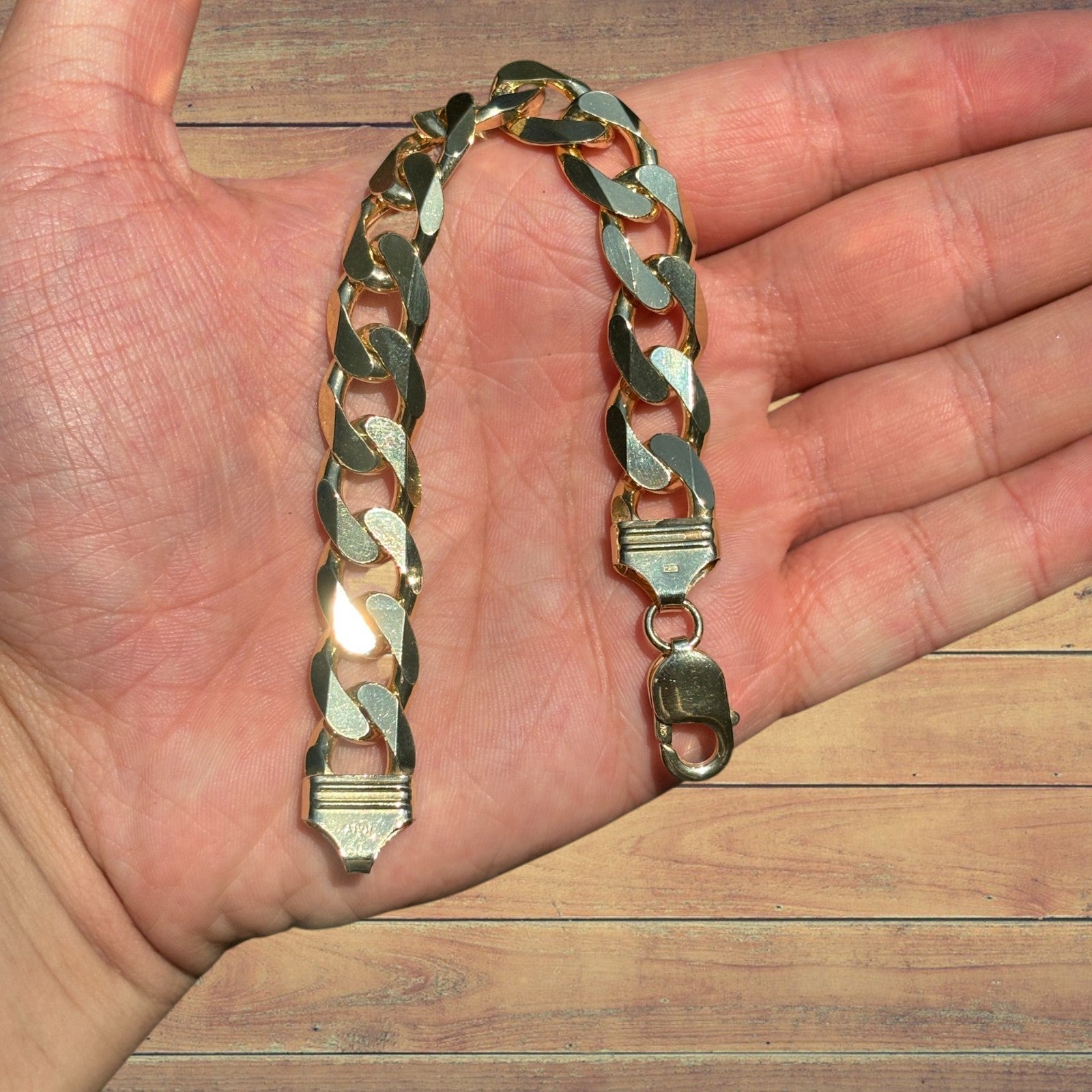 925 Sterling Silver 13.5mm Curb Bracelet