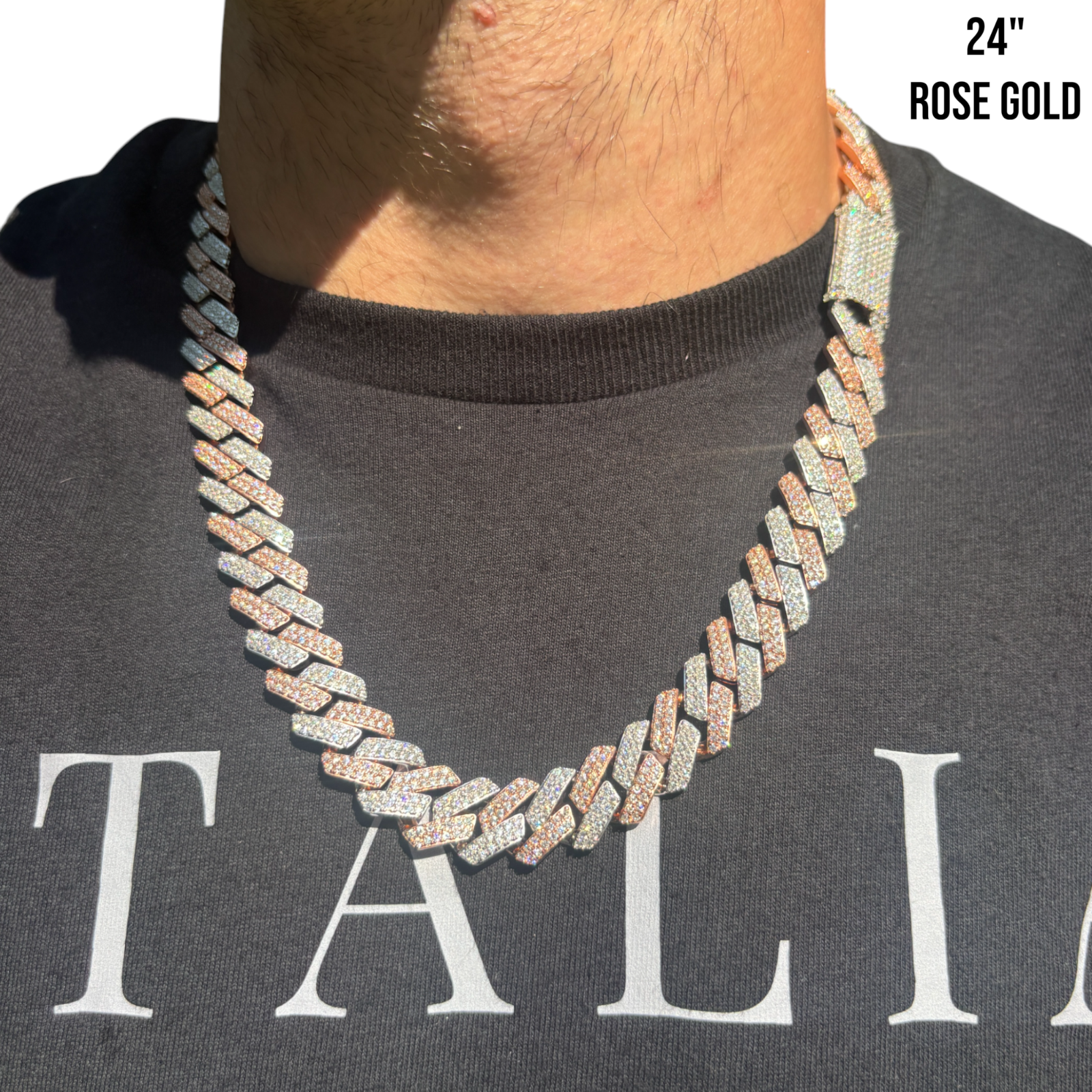 925 Sterling Silver 16mm Moissanite Miami Cuban Prong Chain Necklace