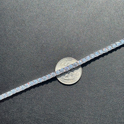 925 Sterling Silver 4mm Tennis Bracelet - CZ Or Moissanite