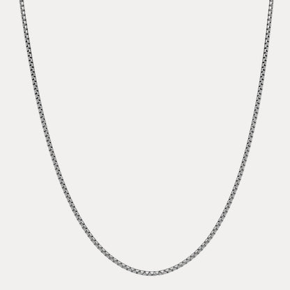 925 Sterling Silver 3mm Rounded Box Chain Necklace