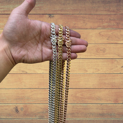 925 Sterling Silver 8mm Miami Cuban W. Box Clasp Chain Necklace