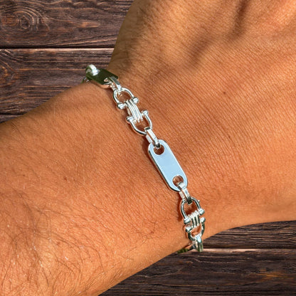 925 Sterling Silver 7.5mm Custom Ferragamo Link Bracelet