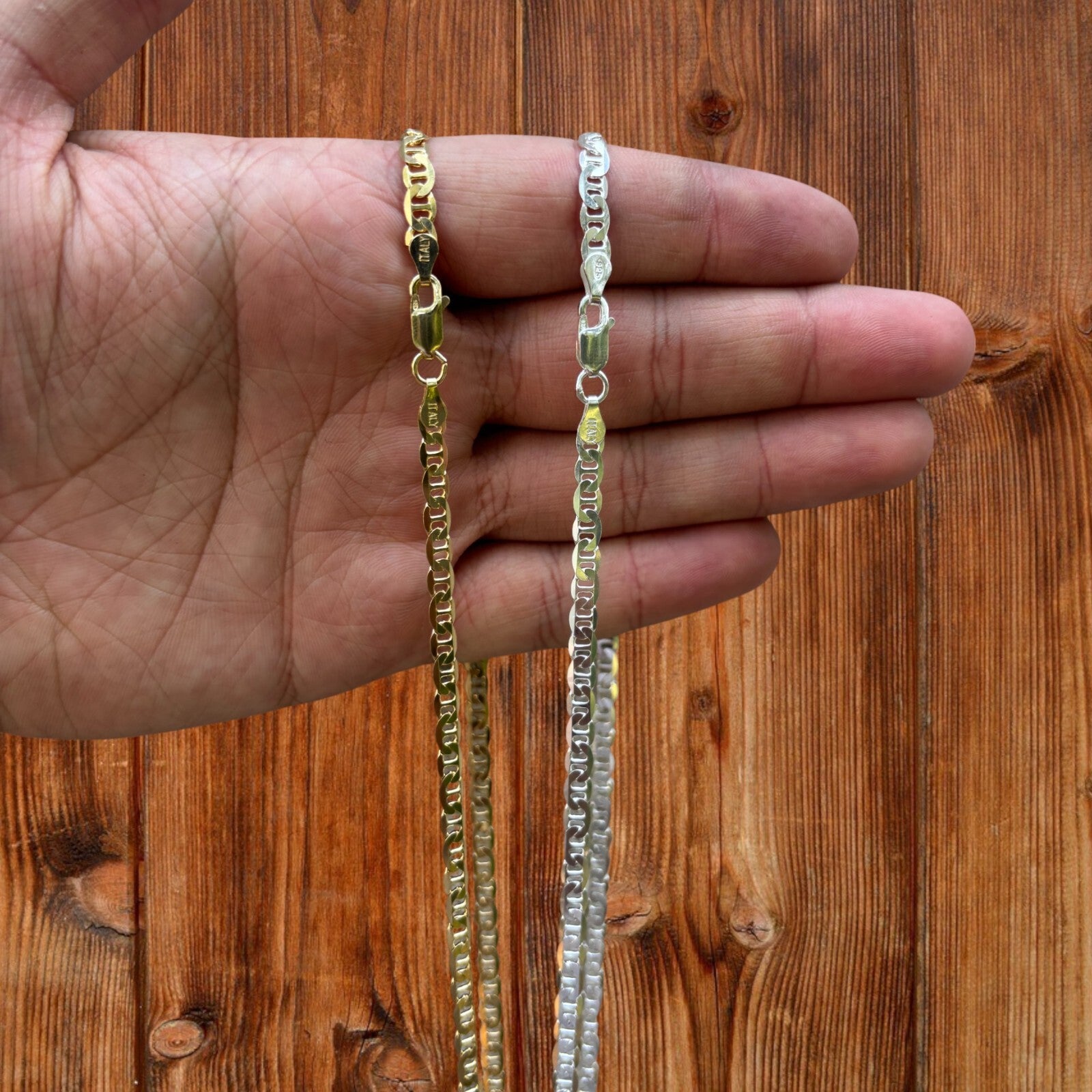 925 Sterling Silver 4mm Mariner Chain Necklace