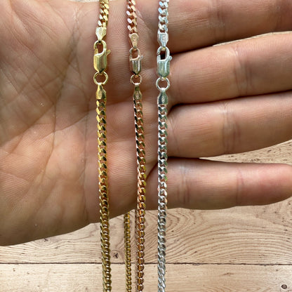 925 Sterling Silver 3.5mm Miami Cuban Chain Necklace