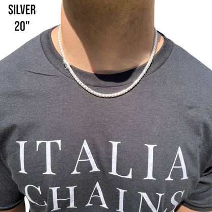 925 Sterling Silver 5mm Rounded Franco Chain Necklace