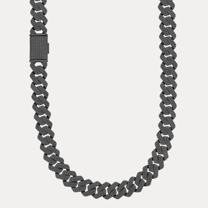 925 Sterling Silver 16mm Moissanite Miami Cuban Prong Chain Necklace