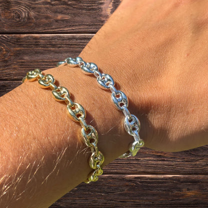 925 Sterling Silver 8mm Puffed Gucci Bracelet