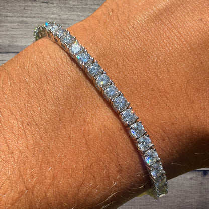 925 Sterling Silver 4mm Tennis Bracelet - CZ Or Moissanite