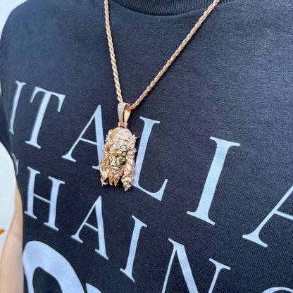 925 Sterling Silver Jesus Pendant With Moissanite - Medium