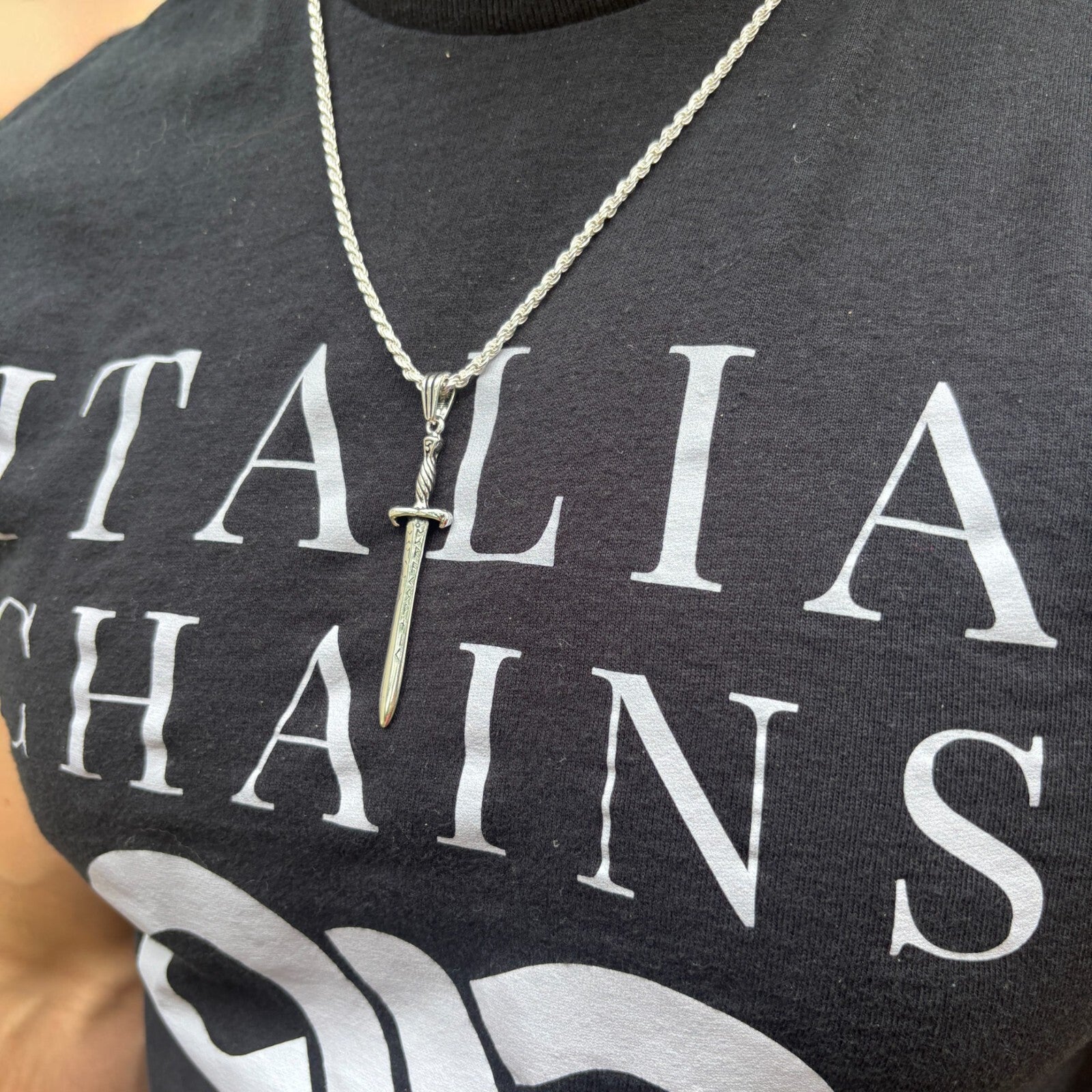 925 Sterling Silver Gladiator Sword Pendant