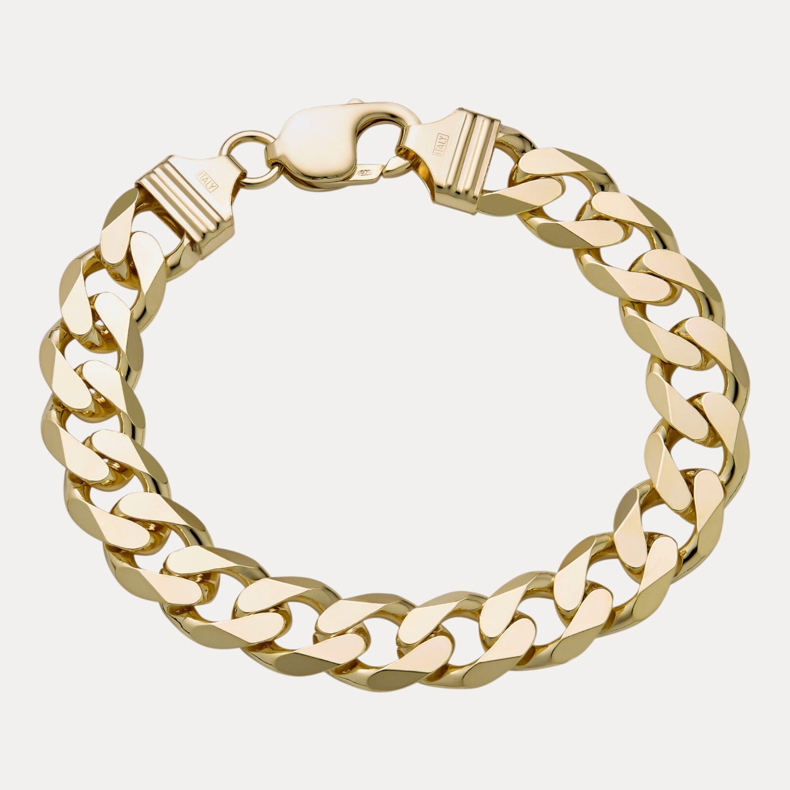 925 Sterling Silver 12mm Curb Bracelet