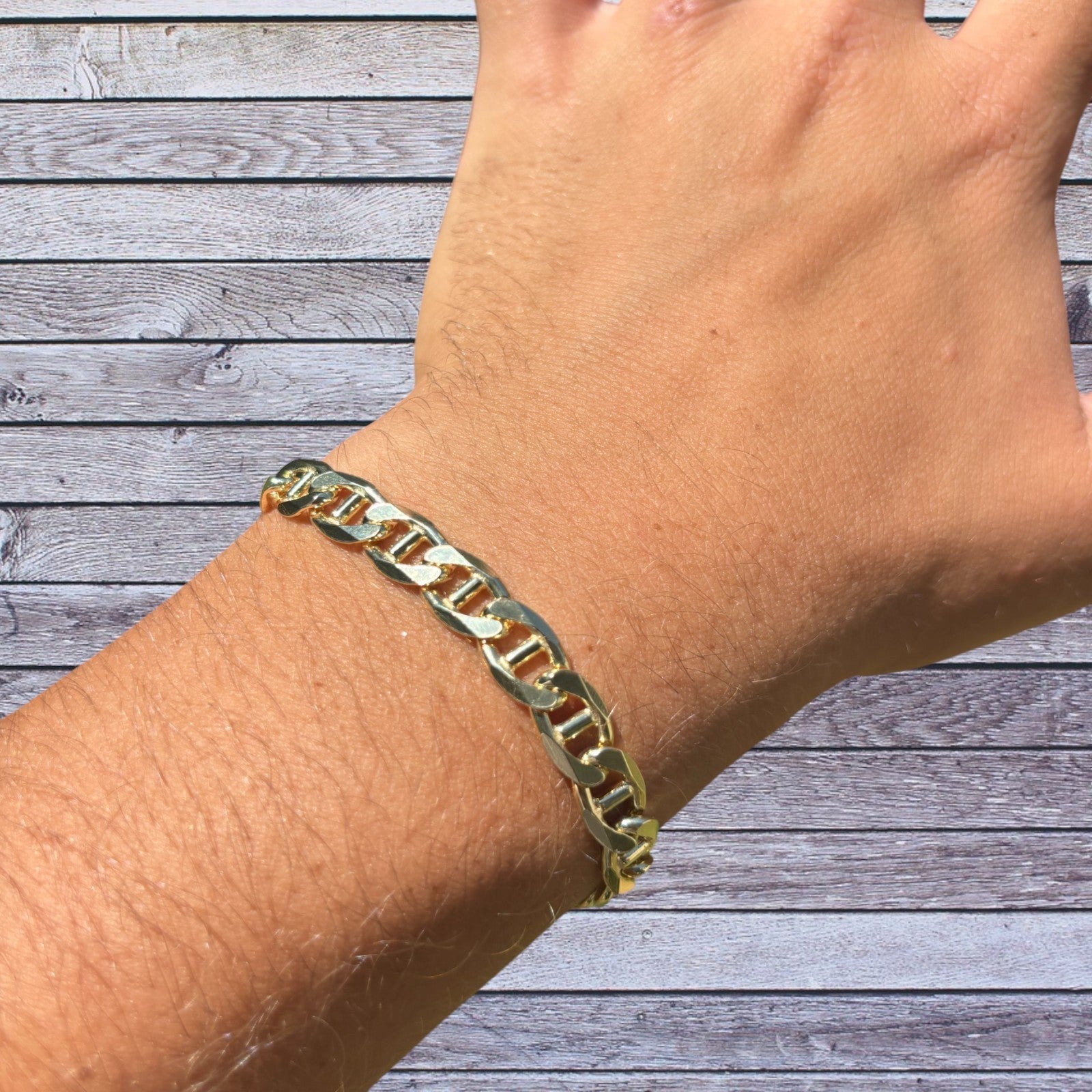 925 Sterling Silver 8mm Mariner Bracelet