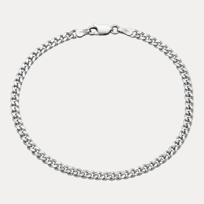925 Sterling Silver 3mm Diamond Cut Miami Cuban Bracelet