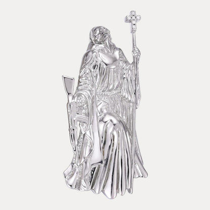 925 Sterling Silver Grim Reaper Pendant With Moissanite