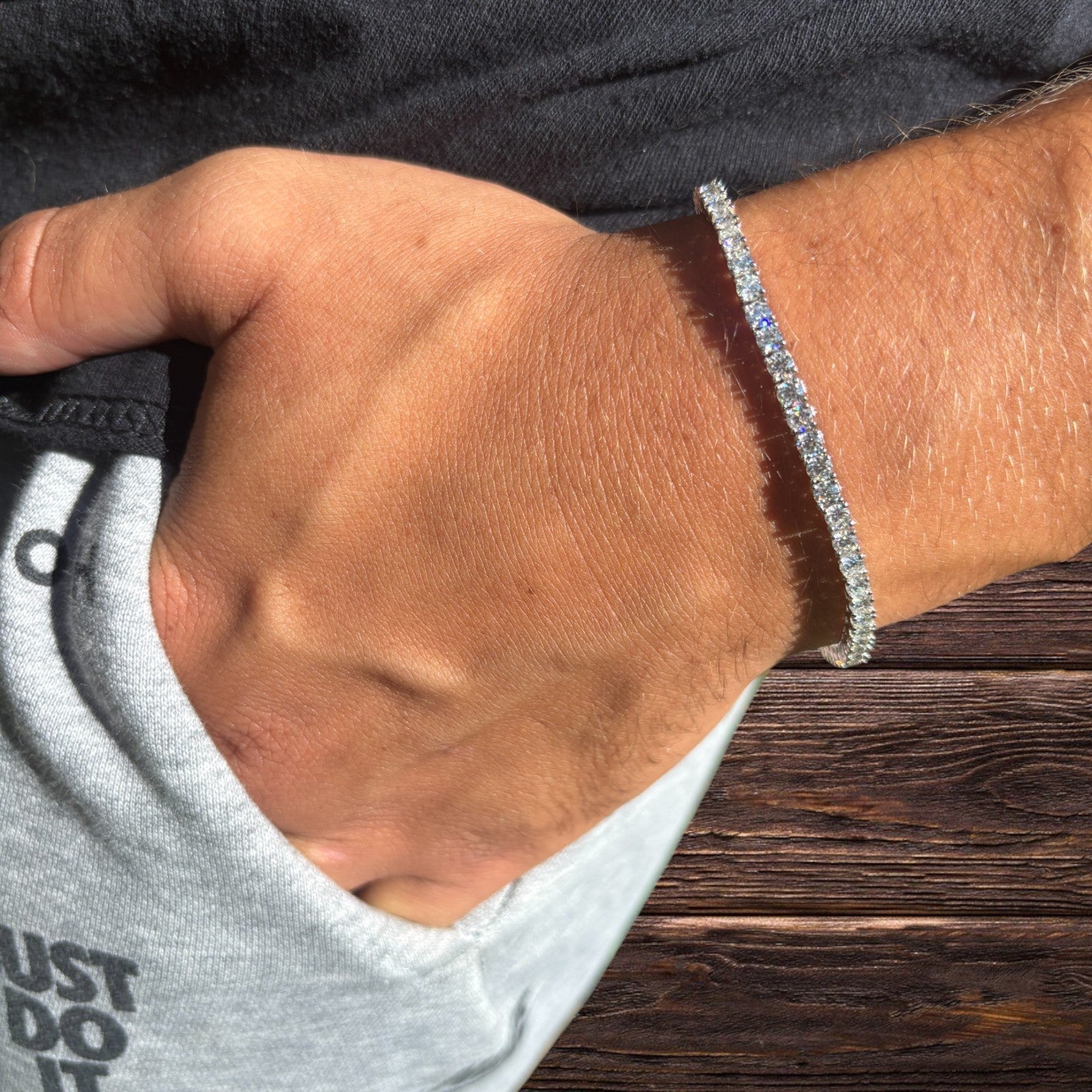 925 Sterling Silver 3mm Tennis Bracelet - CZ Or Moissanite