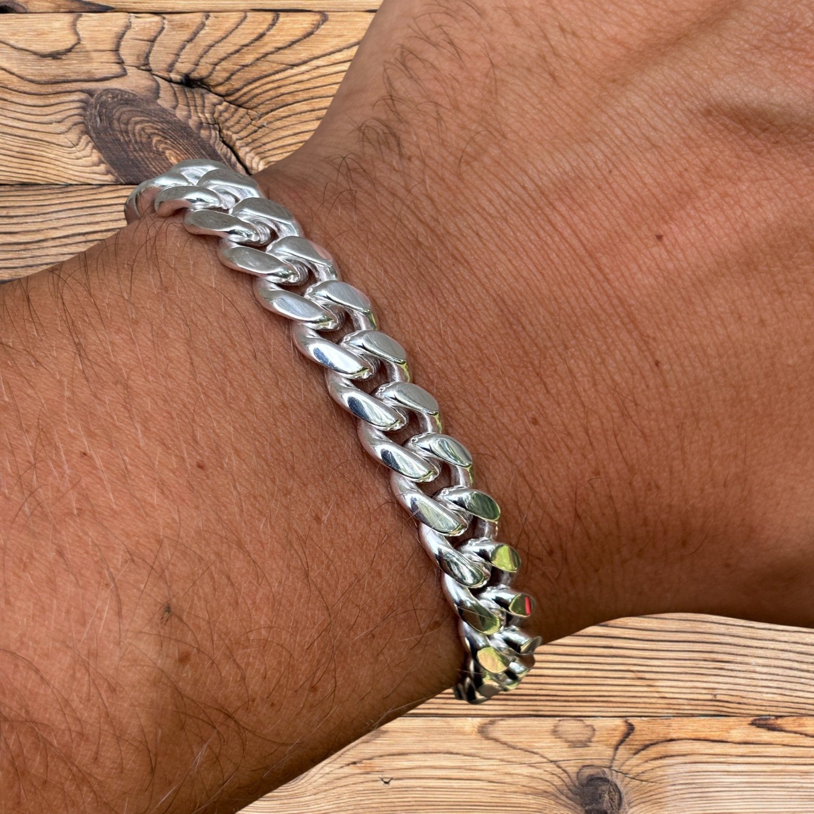 925 Sterling Silver 8mm Miami Cuban W. Box Clasp Bracelet