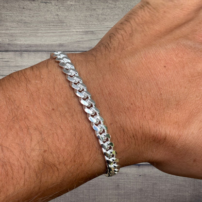 925 Sterling Silver 6mm Miami Cuban W. Box Clasp Bracelet