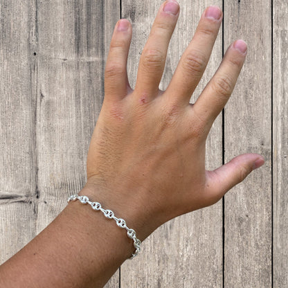 925 Sterling Silver 6mm Puffed Gucci Bracelet