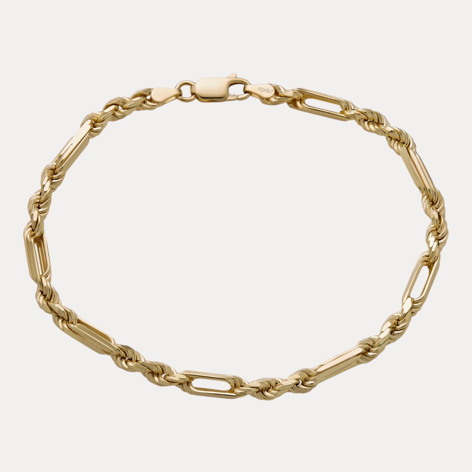 925 Sterling Silver 4mm Figarope Milano Bracelet