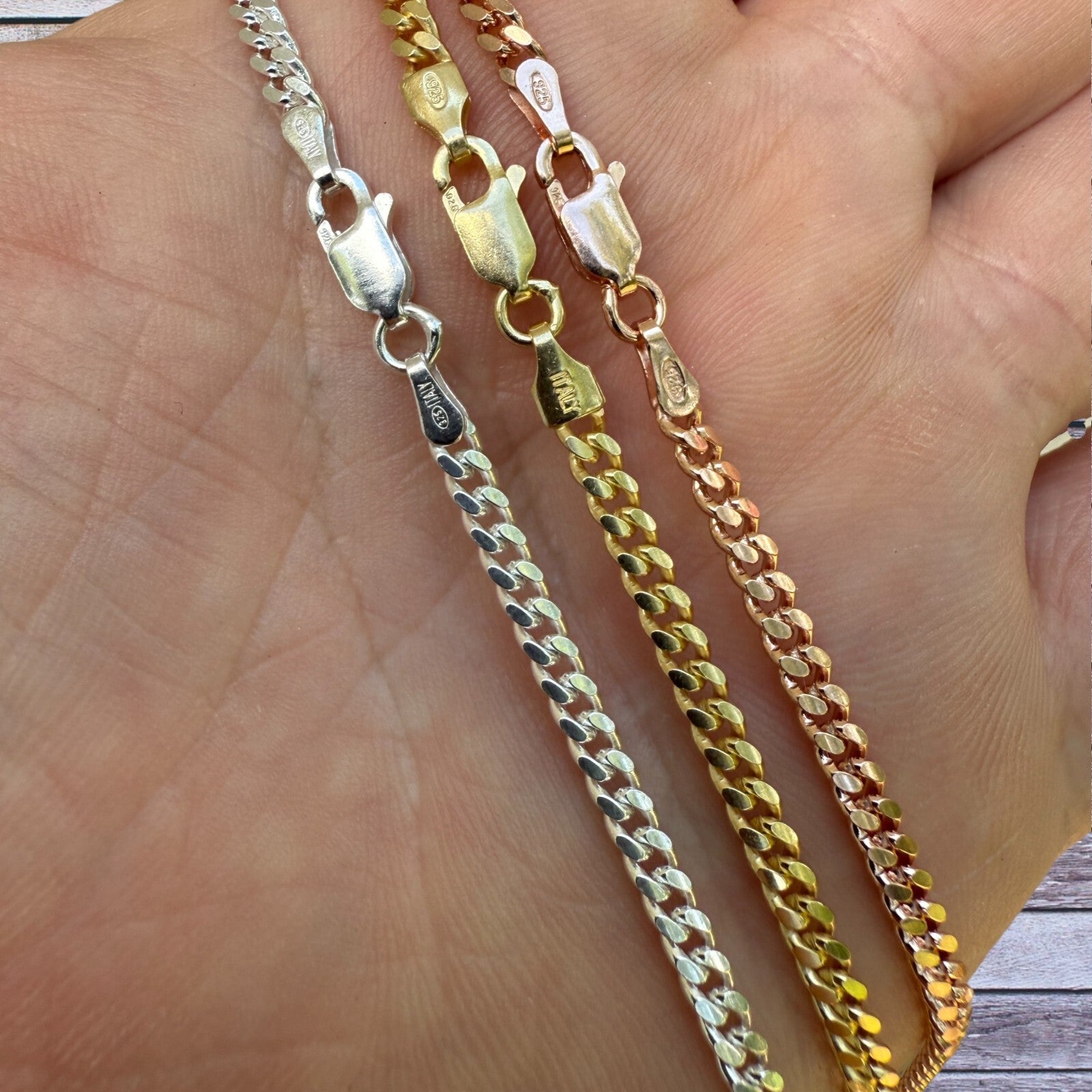 925 Sterling Silver 2.5mm Miami Cuban Chain Necklace