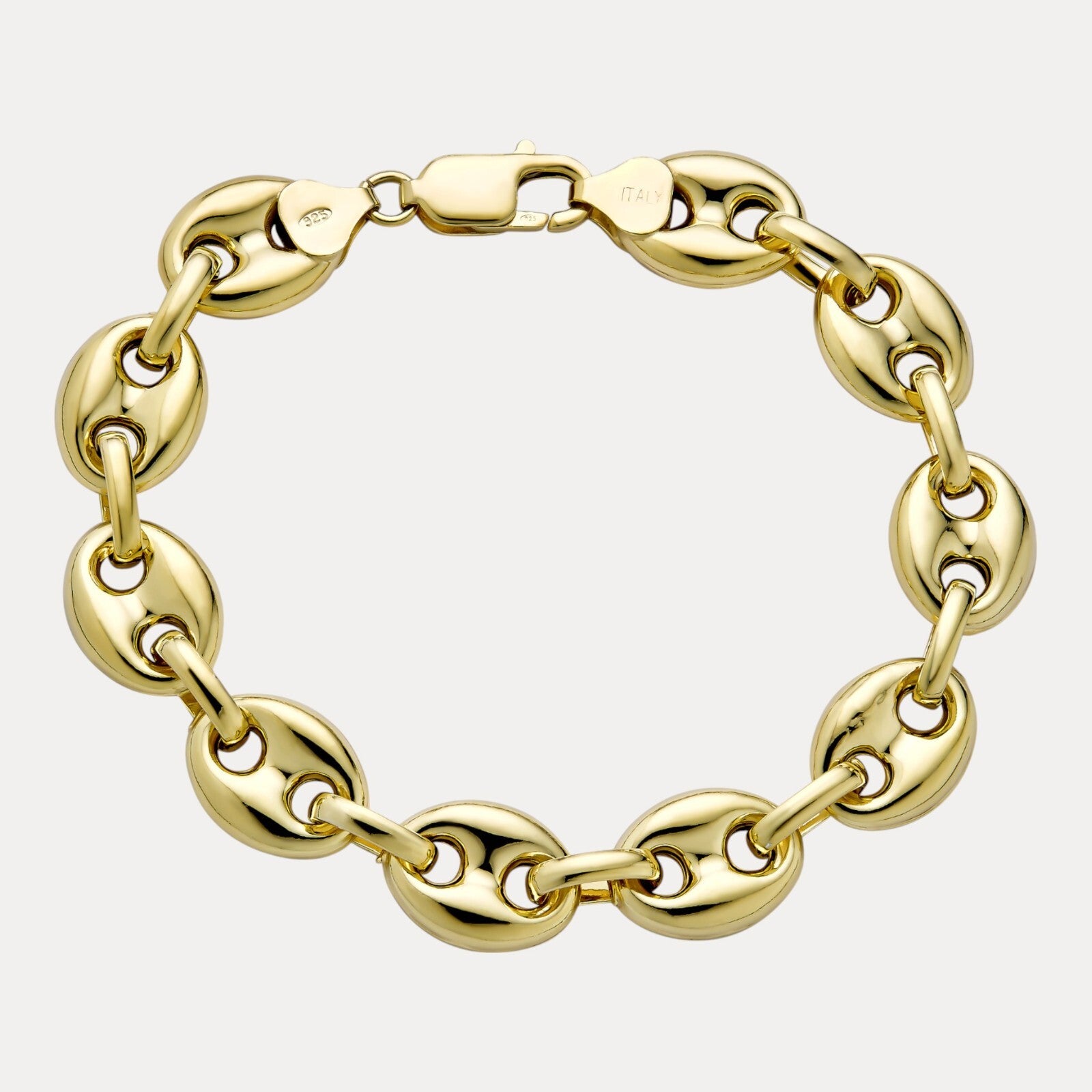 925 Sterling Silver 12mm Puffed Gucci Bracelet