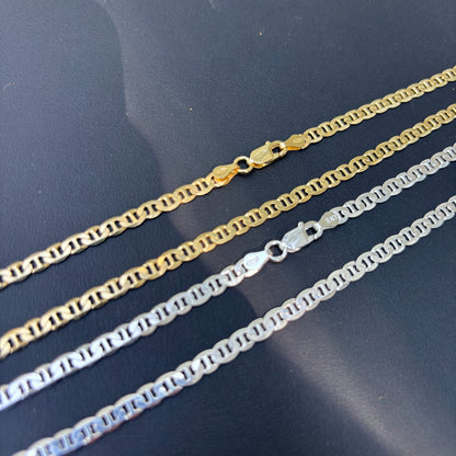 925 Sterling Silver 4mm Mariner Chain Necklace