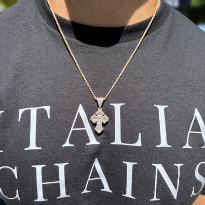 925 Sterling Silver Gothic Cross With Moissanite - Small