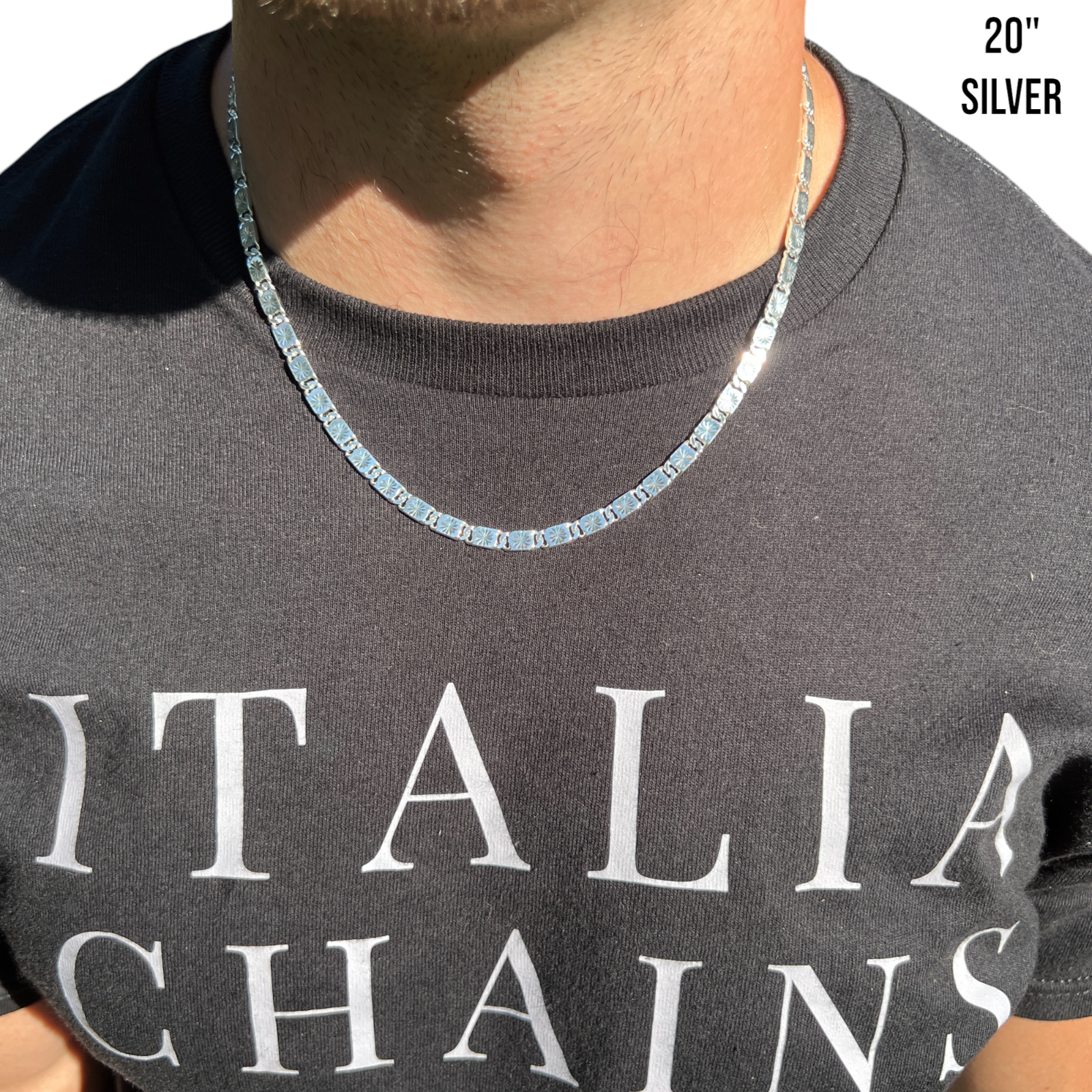 925 Sterling Silver 5mm Valentino Chain Necklace