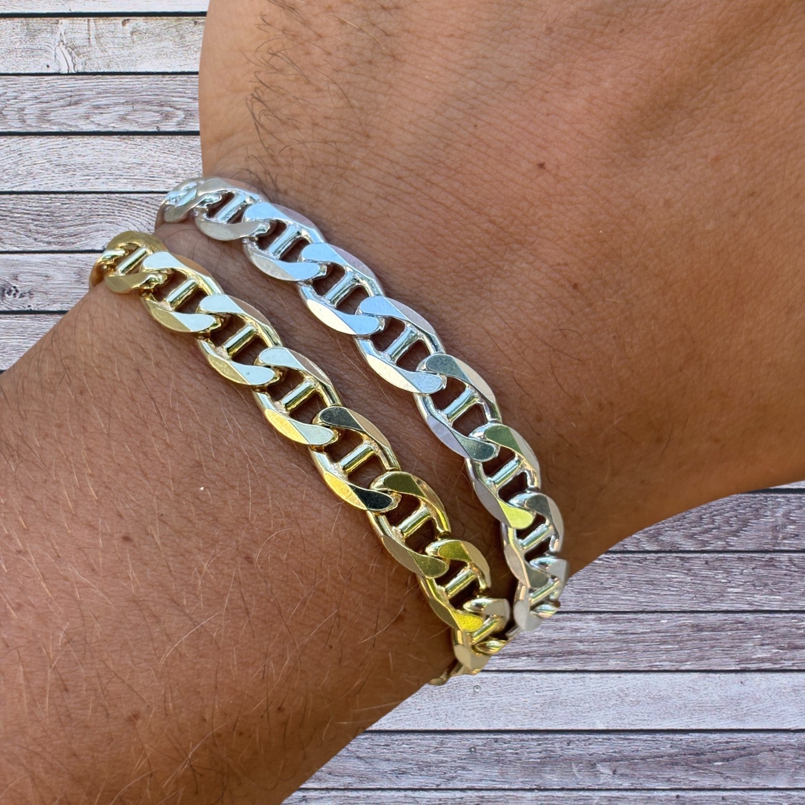 925 Sterling Silver 8mm Mariner Bracelet