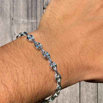 925 Sterling Silver 6mm Puffed Gucci Bracelet