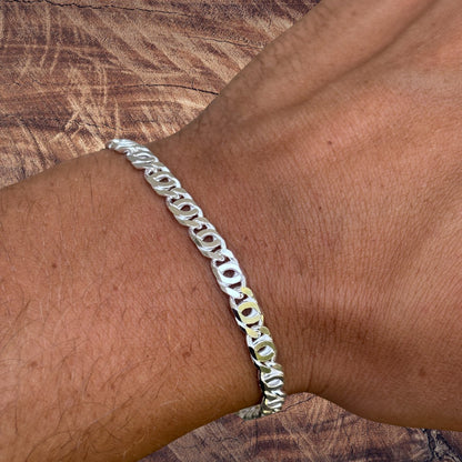 925 Sterling Silver 5.5mm Tiger Eye Bracelet