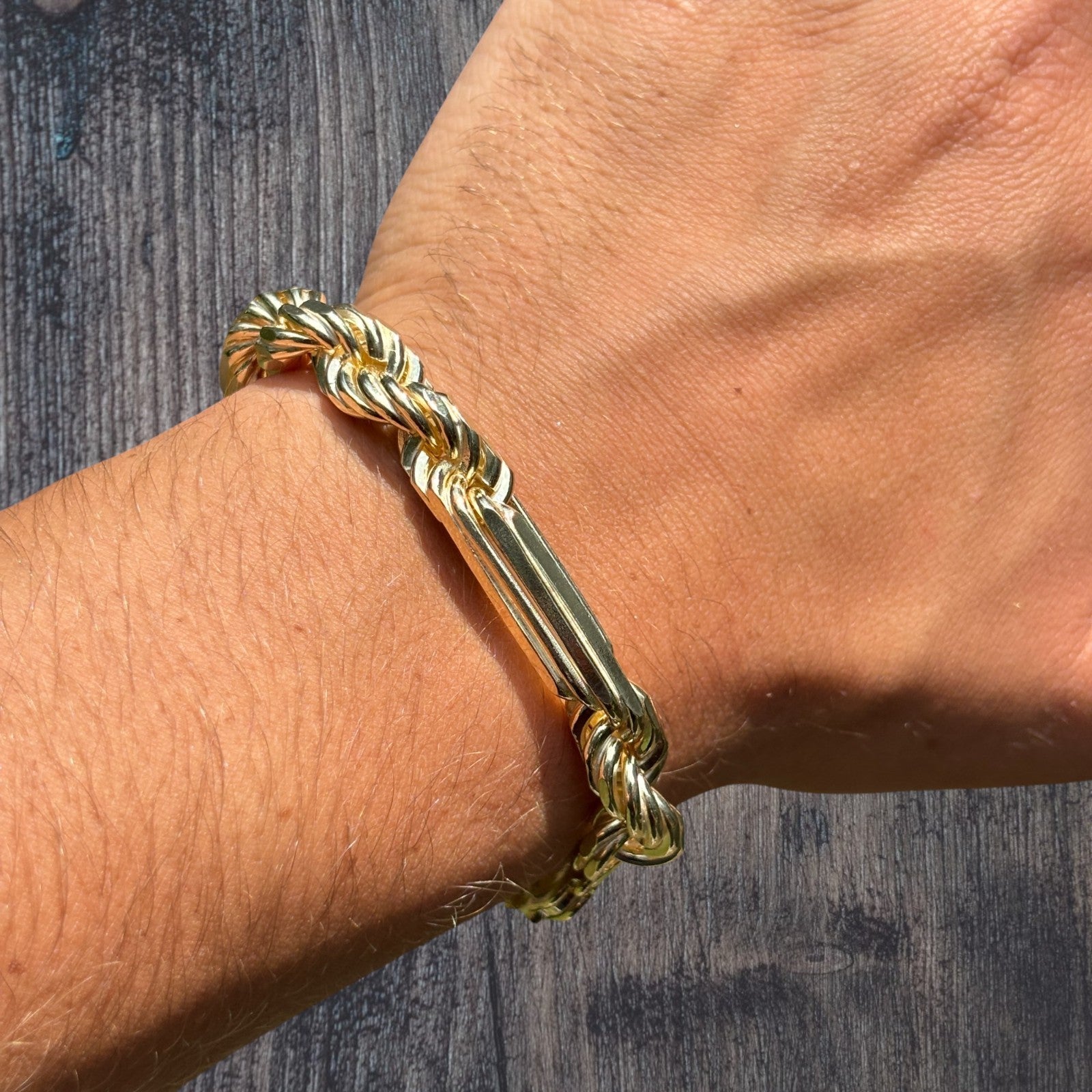 925 Sterling Silver 10mm Figarope Milano Bracelet