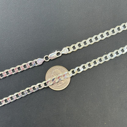 925 Sterling Silver 7mm Curb Chain Necklace